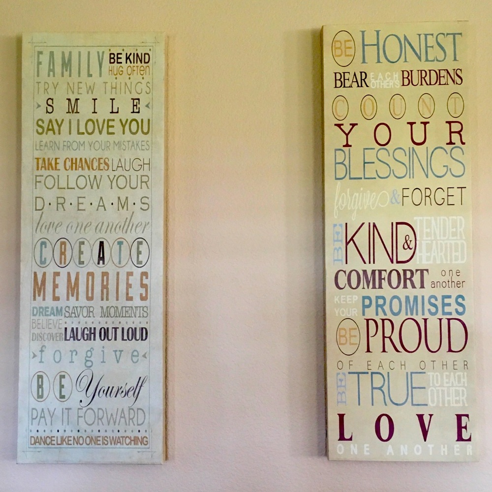 Family rules inspirational canvas wall art